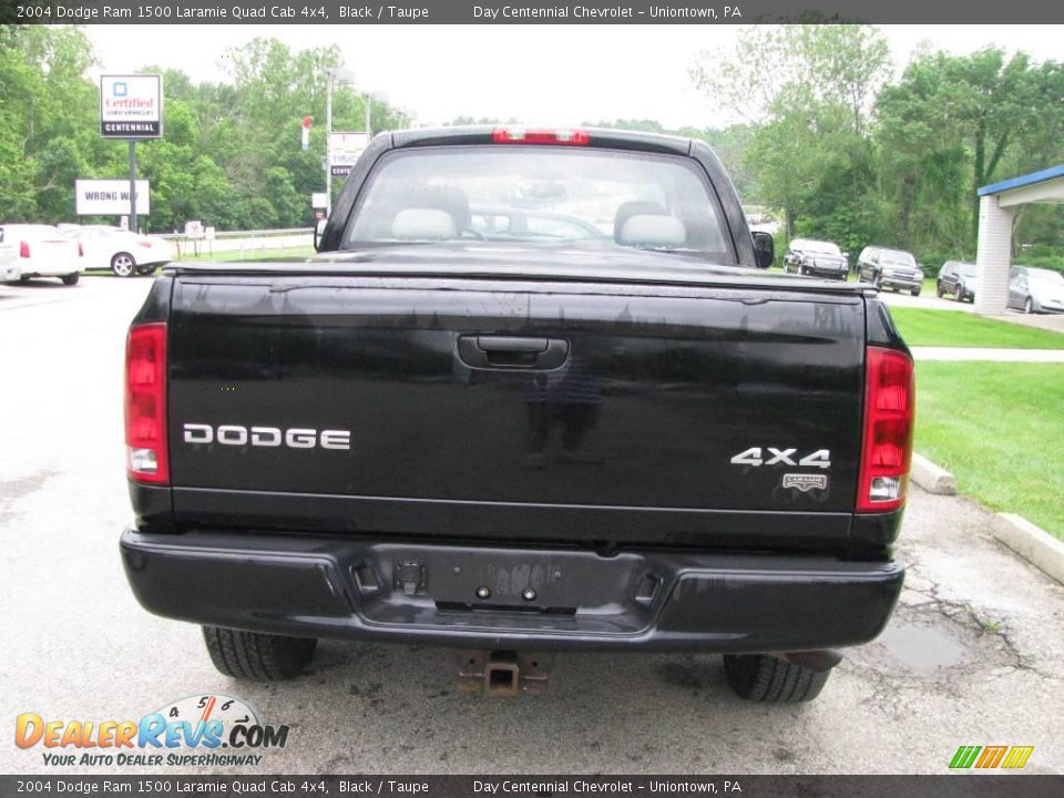 2004 Dodge Ram 1500 Laramie Quad Cab 4x4 Black / Taupe Photo #4