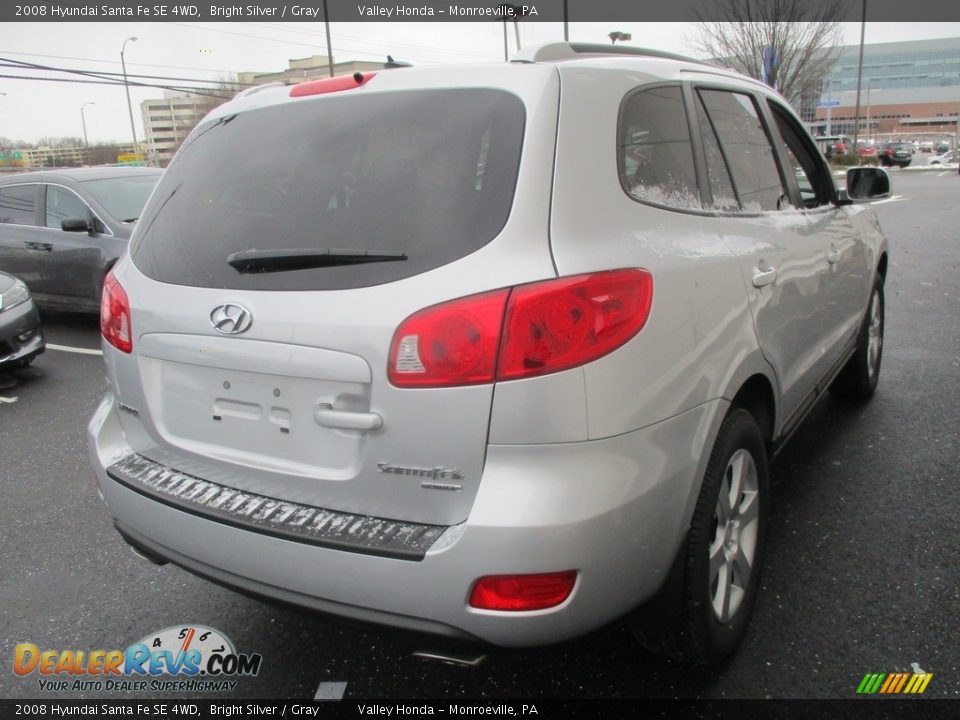 2008 Hyundai Santa Fe SE 4WD Bright Silver / Gray Photo #6