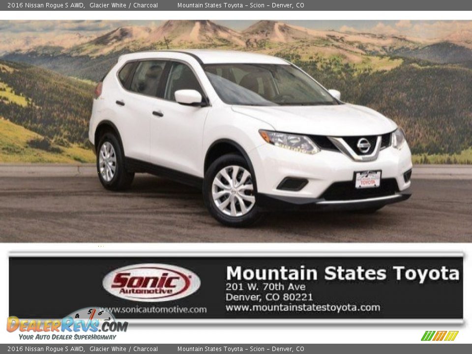 2016 Nissan Rogue S AWD Glacier White / Charcoal Photo #1
