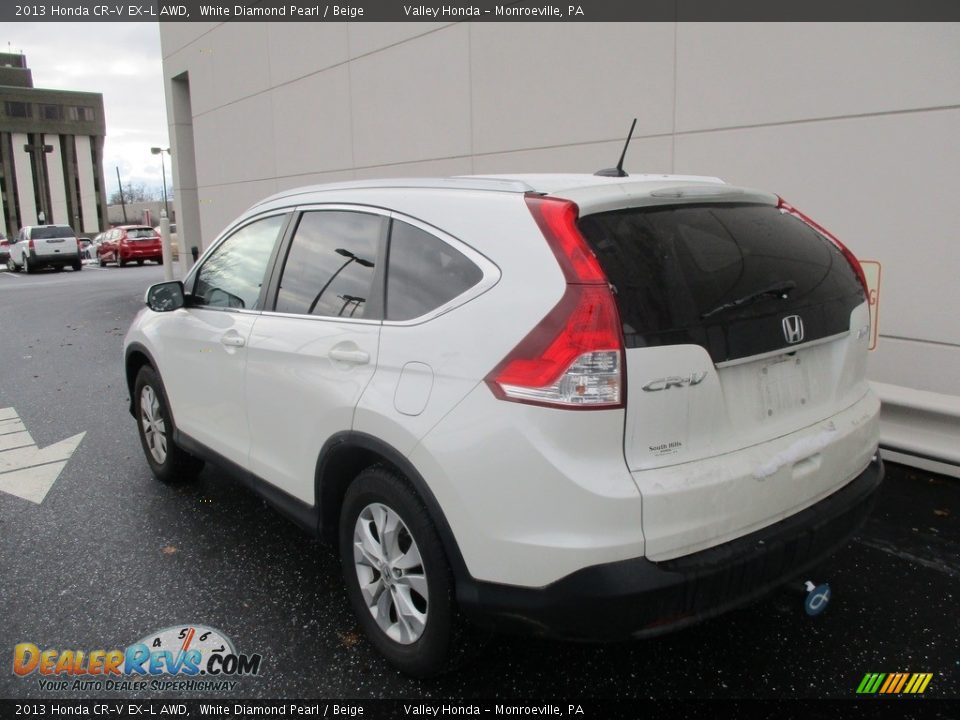 2013 Honda CR-V EX-L AWD White Diamond Pearl / Beige Photo #4