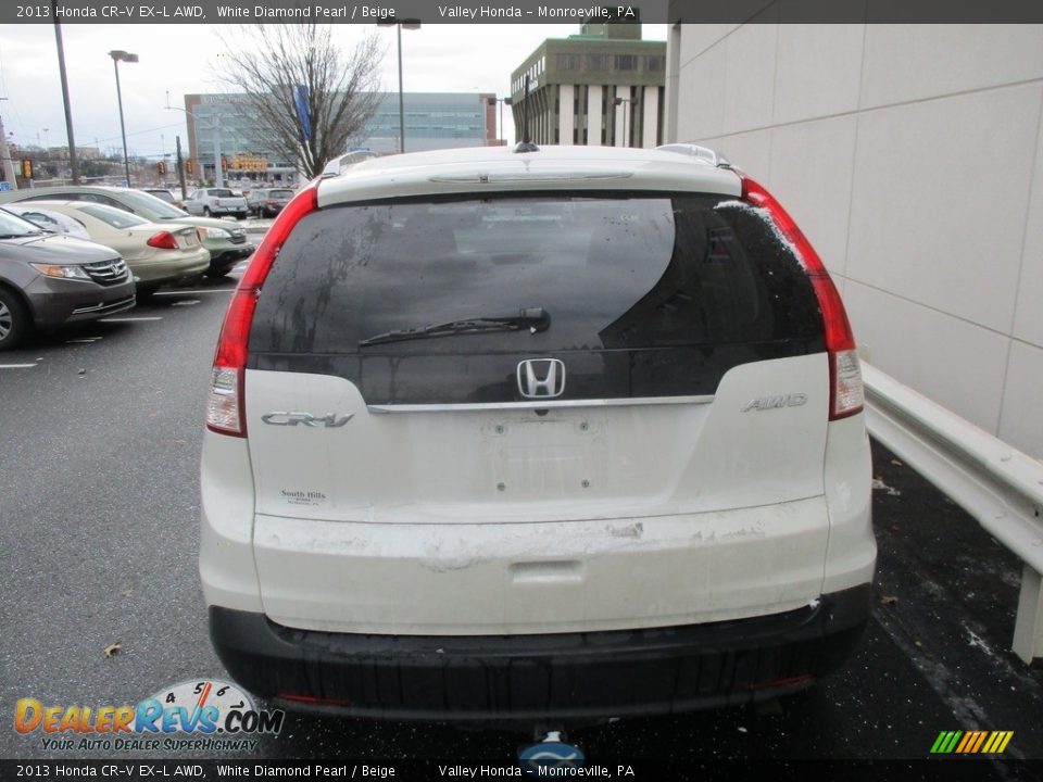 2013 Honda CR-V EX-L AWD White Diamond Pearl / Beige Photo #5