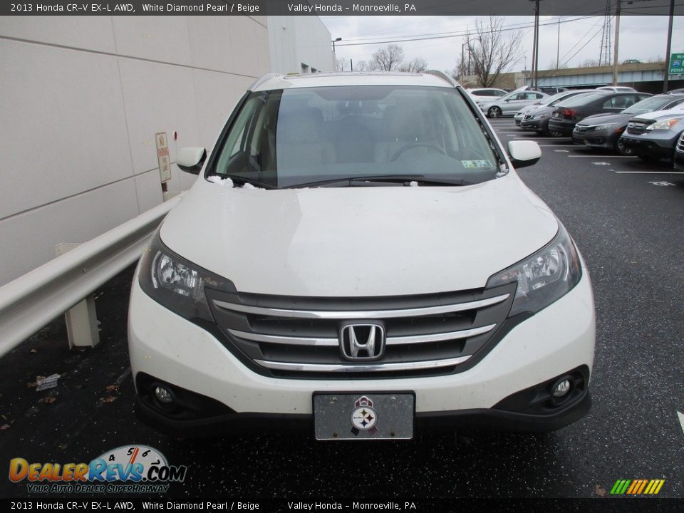 2013 Honda CR-V EX-L AWD White Diamond Pearl / Beige Photo #8