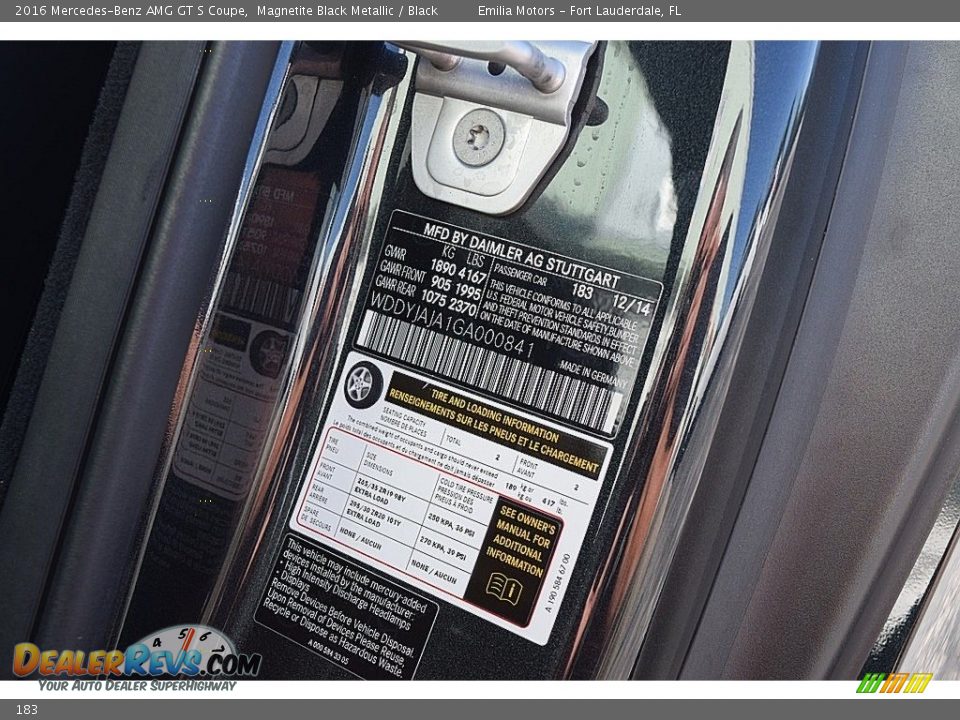 Mercedes-Benz Color Code 183 Magnetite Black Metallic