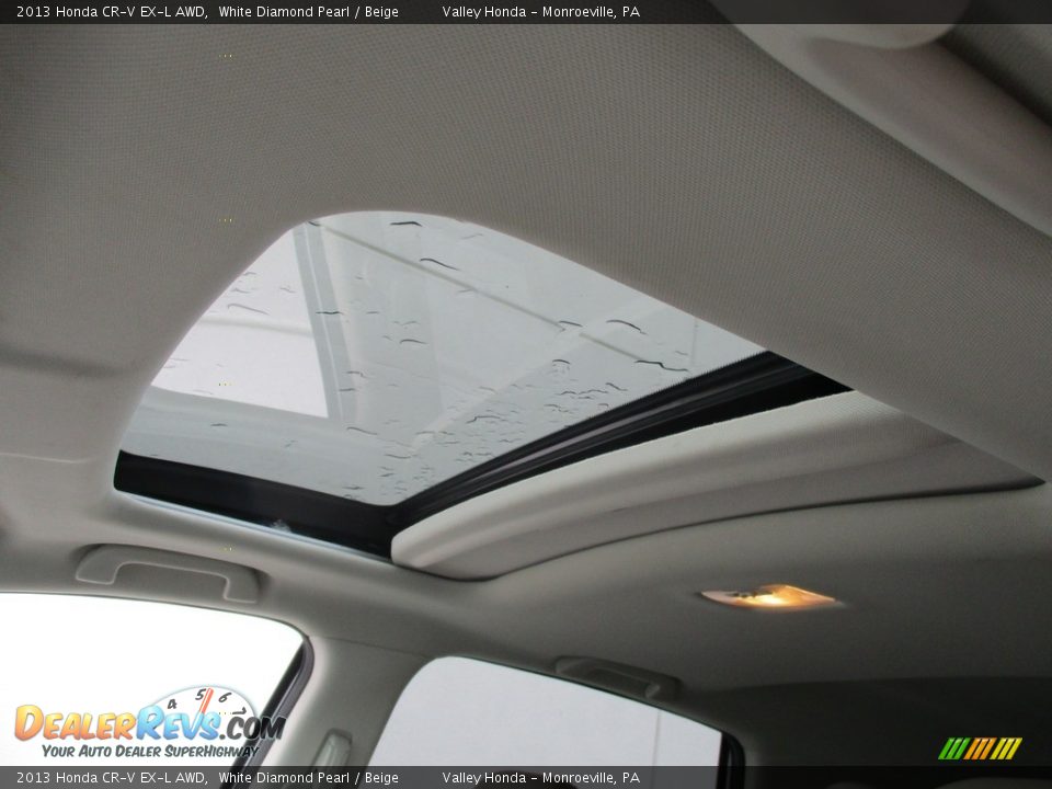 2013 Honda CR-V EX-L AWD White Diamond Pearl / Beige Photo #11