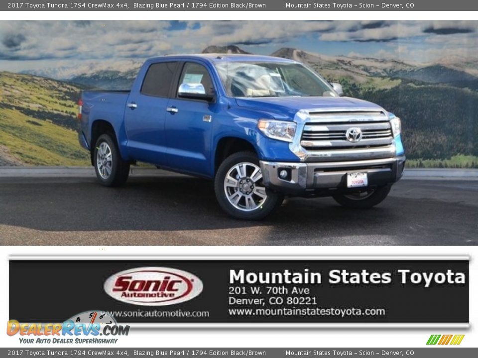 2017 Toyota Tundra 1794 CrewMax 4x4 Blazing Blue Pearl / 1794 Edition Black/Brown Photo #1