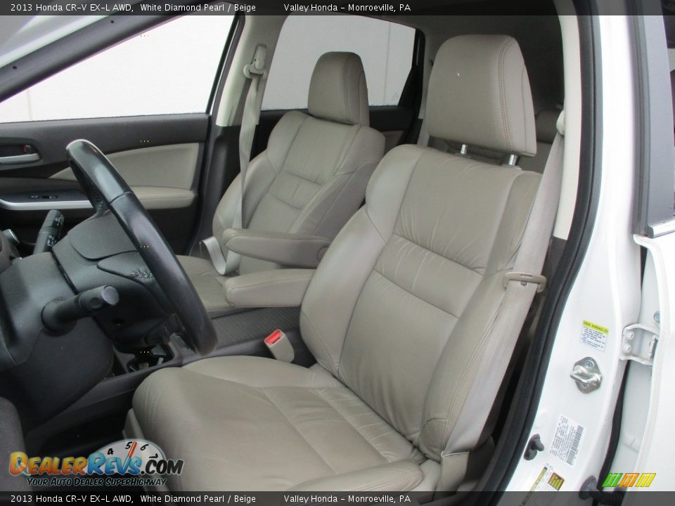 2013 Honda CR-V EX-L AWD White Diamond Pearl / Beige Photo #12