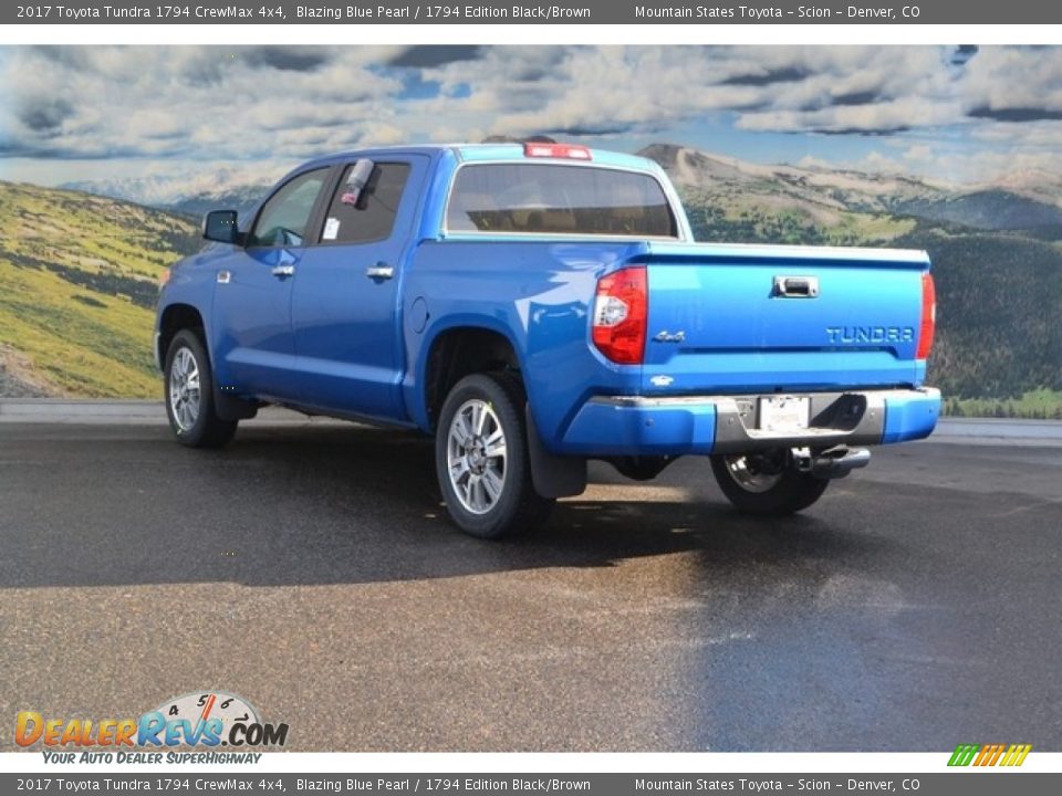 2017 Toyota Tundra 1794 CrewMax 4x4 Blazing Blue Pearl / 1794 Edition Black/Brown Photo #3