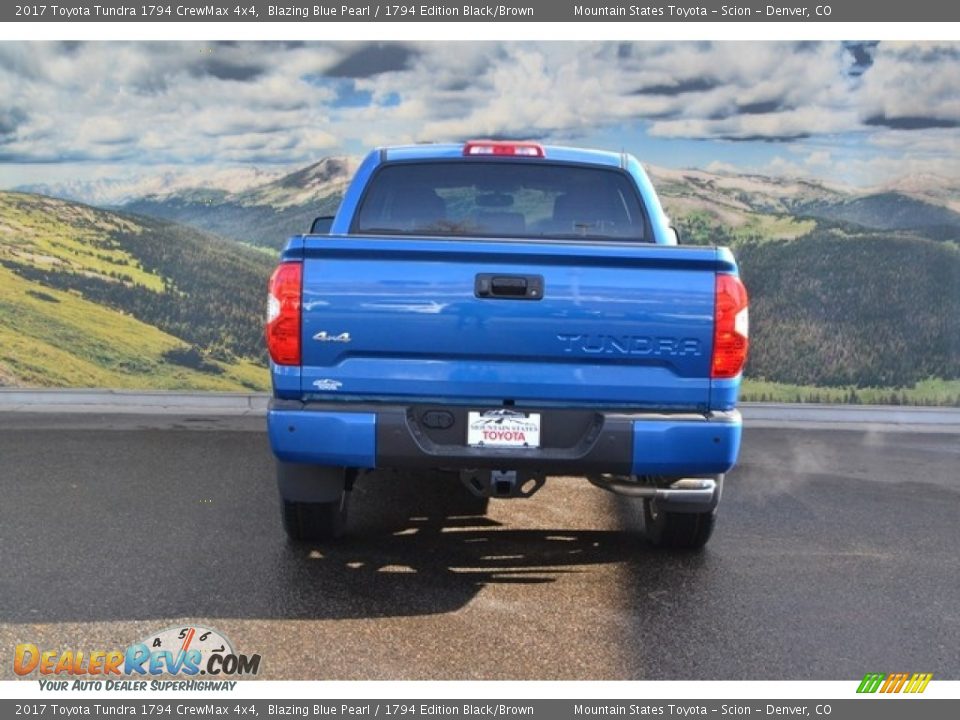 2017 Toyota Tundra 1794 CrewMax 4x4 Blazing Blue Pearl / 1794 Edition Black/Brown Photo #4