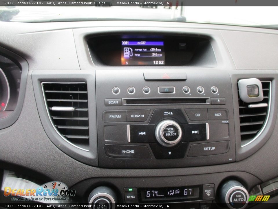 2013 Honda CR-V EX-L AWD White Diamond Pearl / Beige Photo #16