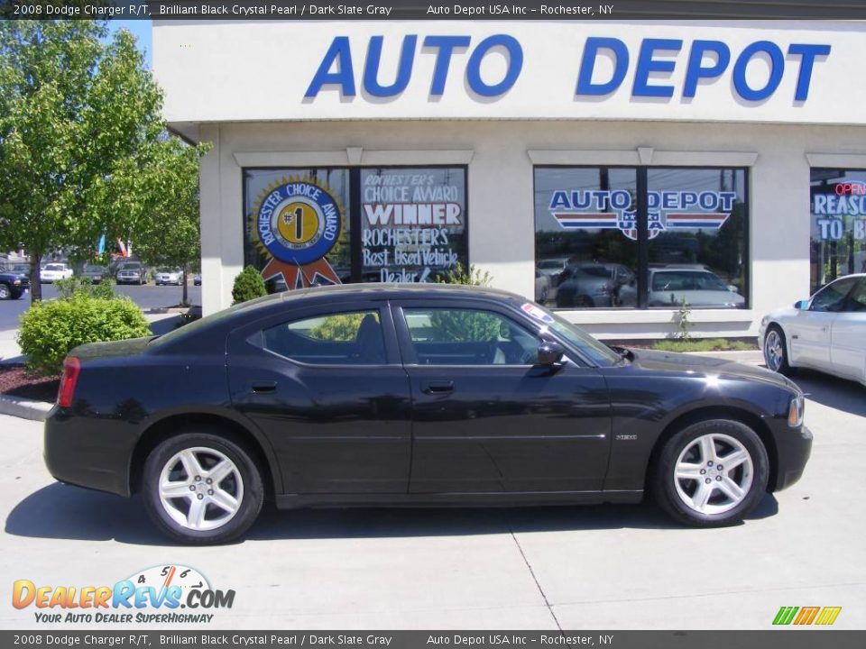 2008 Dodge Charger R/T Brilliant Black Crystal Pearl / Dark Slate Gray Photo #1