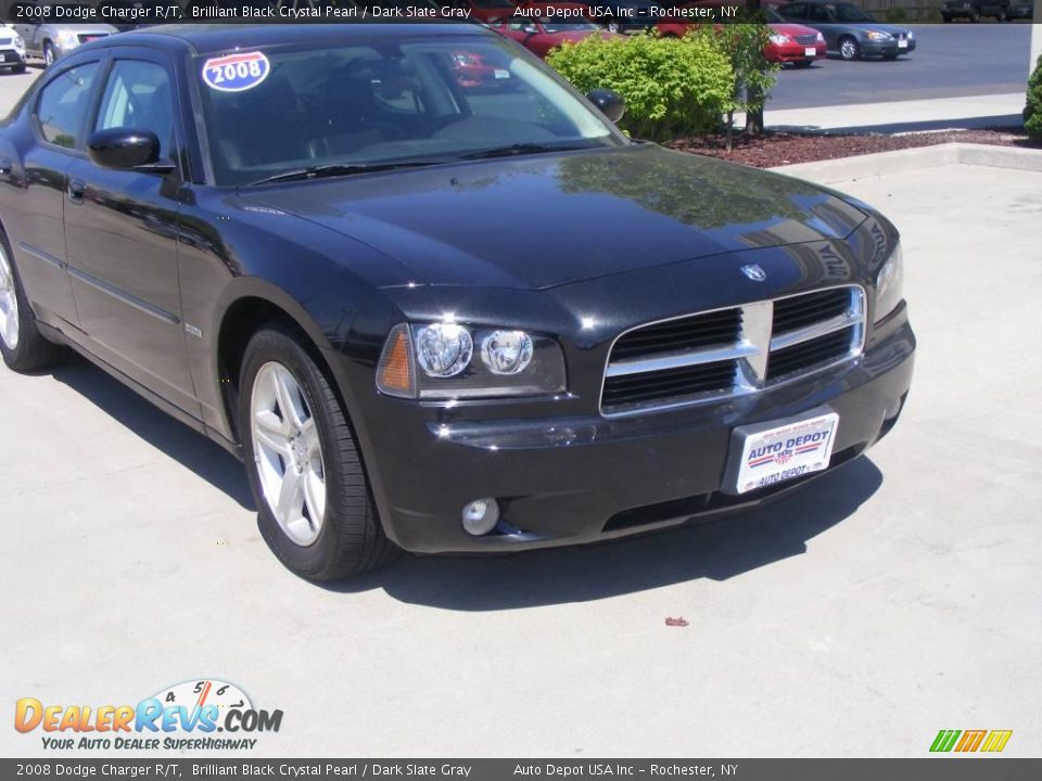 2008 Dodge Charger R/T Brilliant Black Crystal Pearl / Dark Slate Gray Photo #2