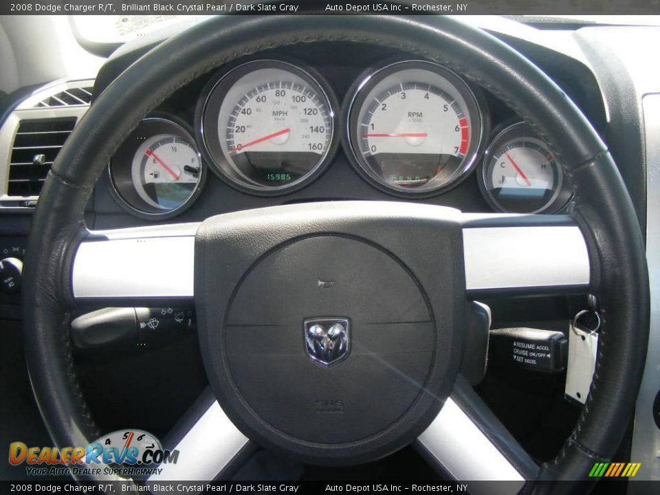 2008 Dodge Charger R/T Brilliant Black Crystal Pearl / Dark Slate Gray Photo #12