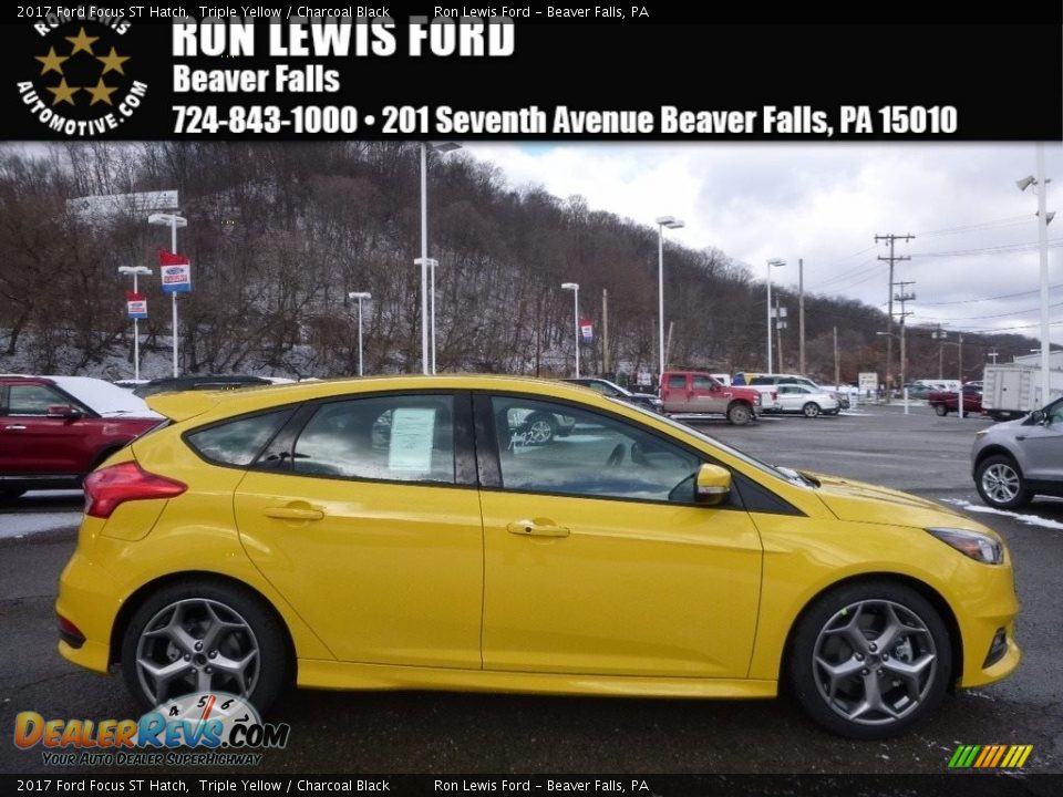 2017 Ford Focus ST Hatch Triple Yellow / Charcoal Black Photo #1