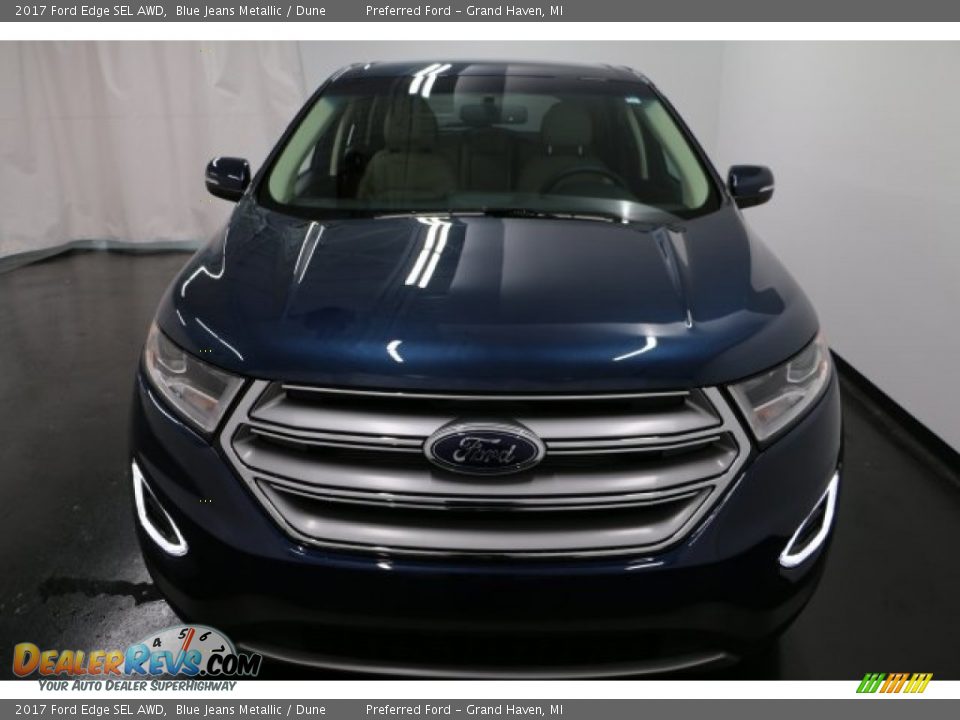 2017 Ford Edge SEL AWD Blue Jeans Metallic / Dune Photo #8