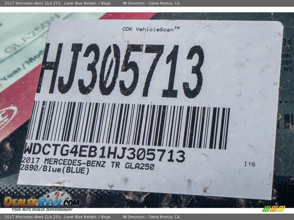 2017 Mercedes-Benz GLA 250 Lunar Blue Metallic / Beige Photo #8