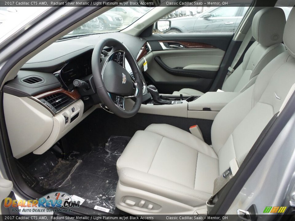 Light Platinum w/Jet Black Accents Interior - 2017 Cadillac CTS AWD Photo #3
