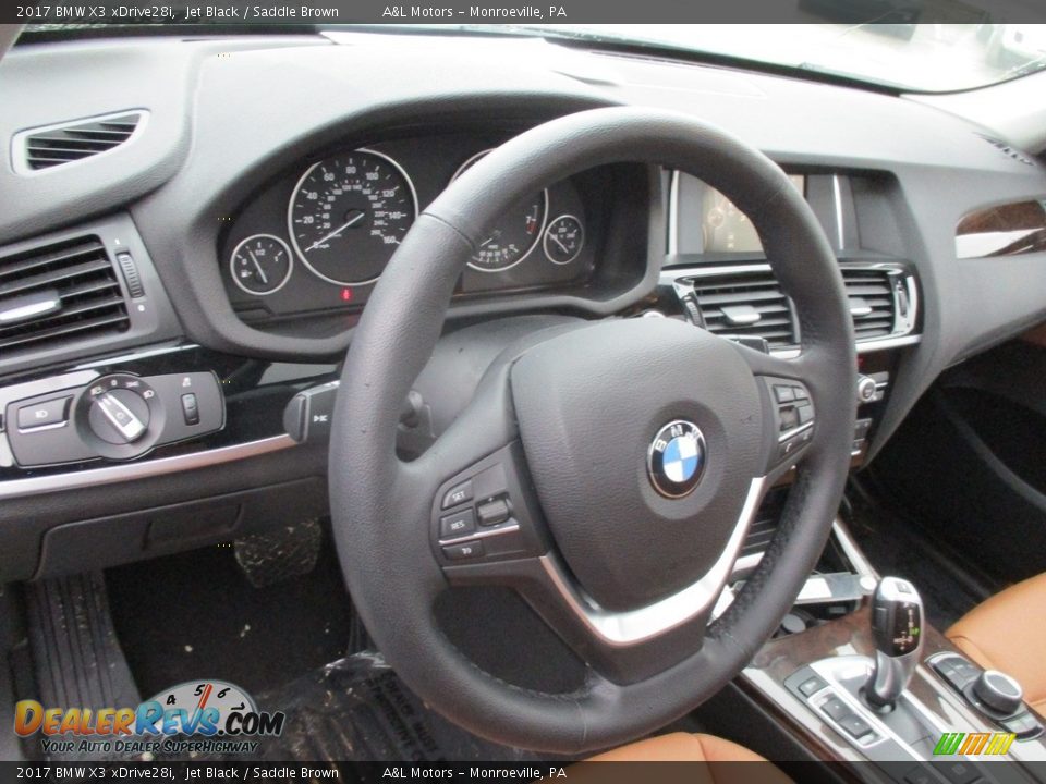 2017 BMW X3 xDrive28i Jet Black / Saddle Brown Photo #15