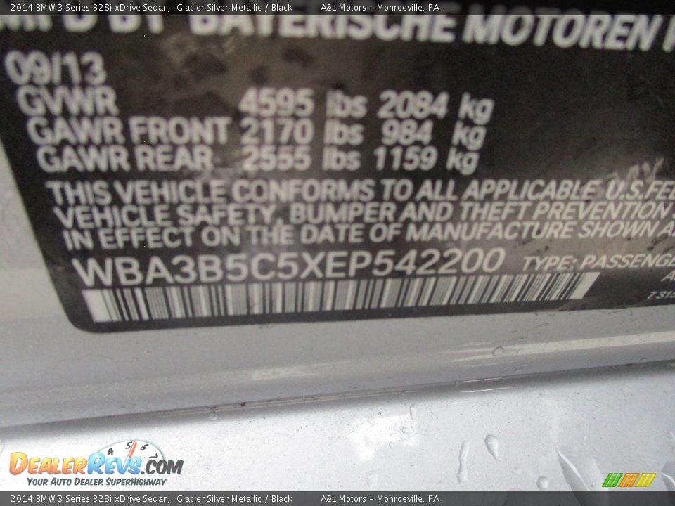 2014 BMW 3 Series 328i xDrive Sedan Glacier Silver Metallic / Black Photo #19