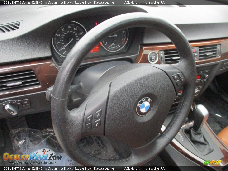 2011 BMW 3 Series 328i xDrive Sedan Jet Black / Saddle Brown Dakota Leather Photo #15