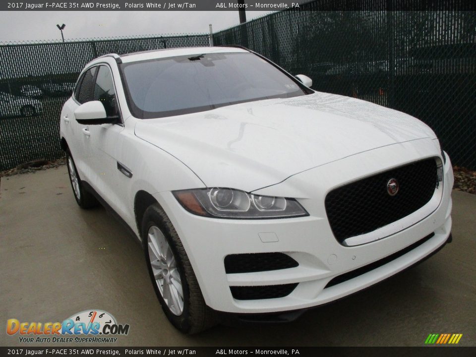 2017 Jaguar F-PACE 35t AWD Prestige Polaris White / Jet w/Tan Photo #6