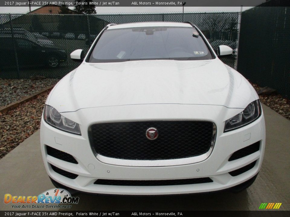 2017 Jaguar F-PACE 35t AWD Prestige Polaris White / Jet w/Tan Photo #7