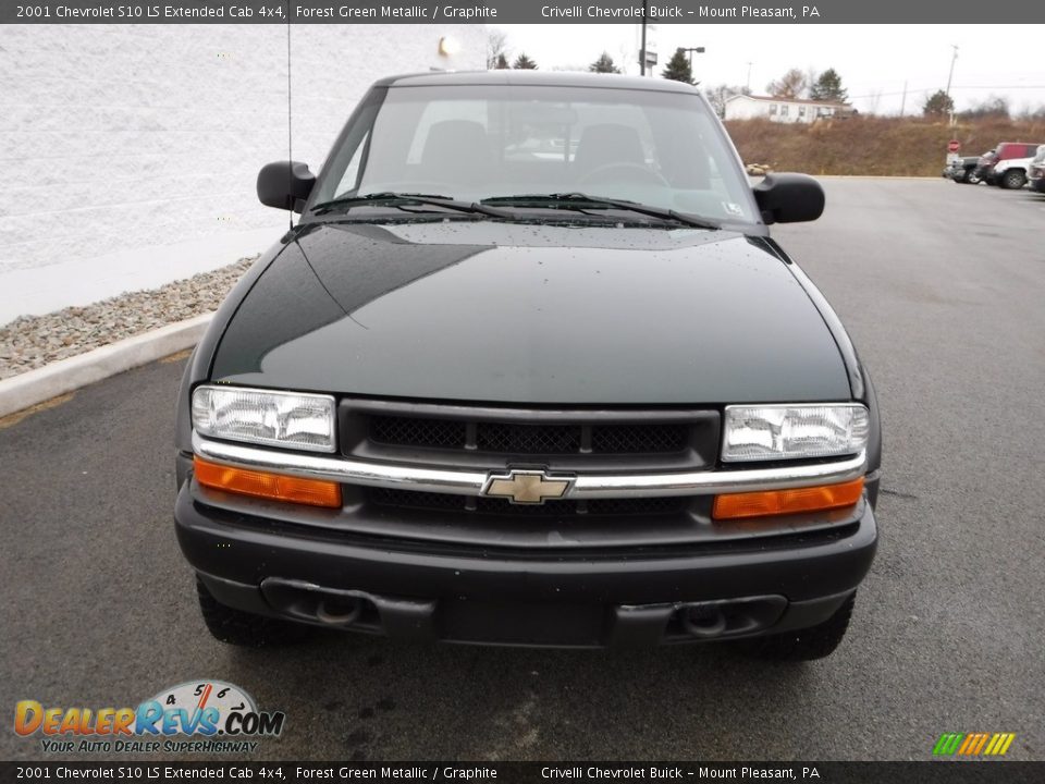 2001 Chevrolet S10 LS Extended Cab 4x4 Forest Green Metallic / Graphite Photo #4