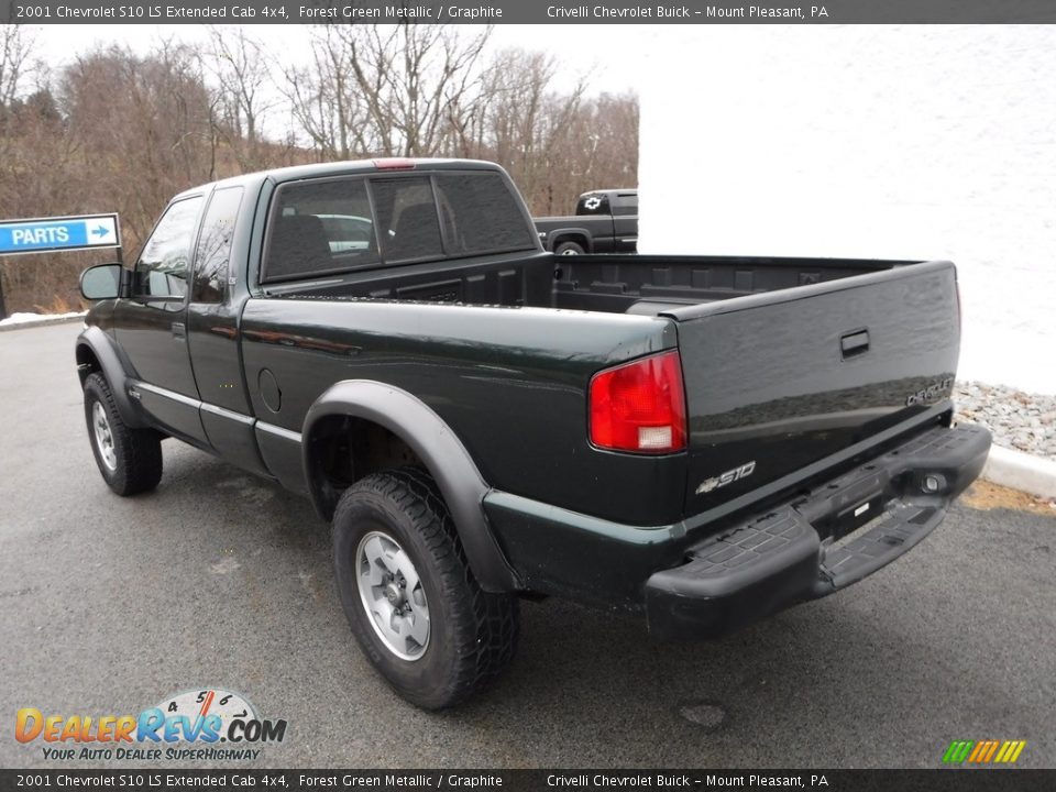 2001 Chevrolet S10 LS Extended Cab 4x4 Forest Green Metallic / Graphite Photo #9