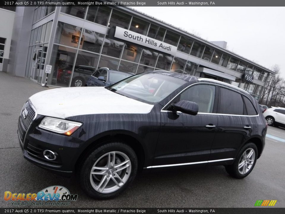 2017 Audi Q5 2.0 TFSI Premium quattro Moonlight Blue Metallic / Pistachio Beige Photo #1