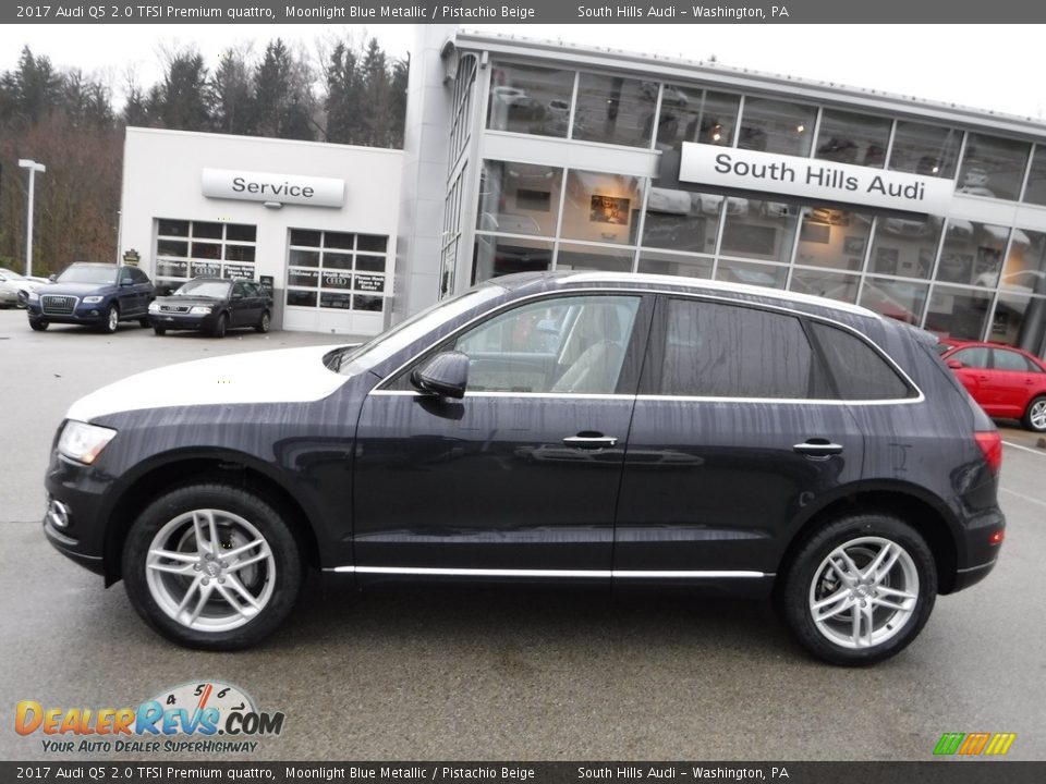 2017 Audi Q5 2.0 TFSI Premium quattro Moonlight Blue Metallic / Pistachio Beige Photo #2