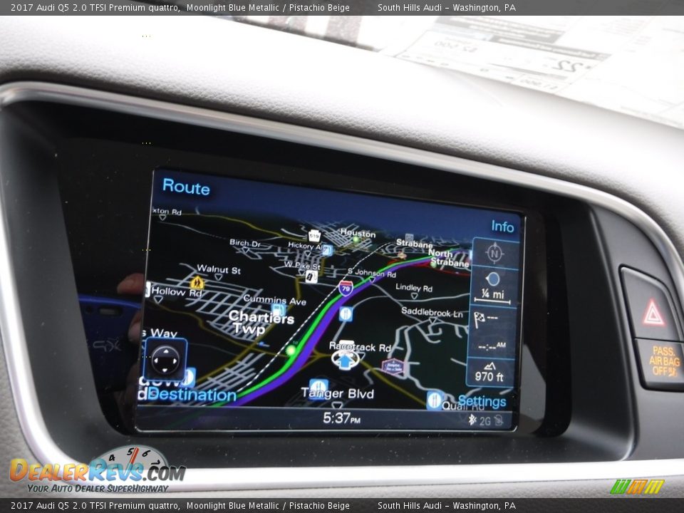 2017 Audi Q5 2.0 TFSI Premium quattro Moonlight Blue Metallic / Pistachio Beige Photo #21