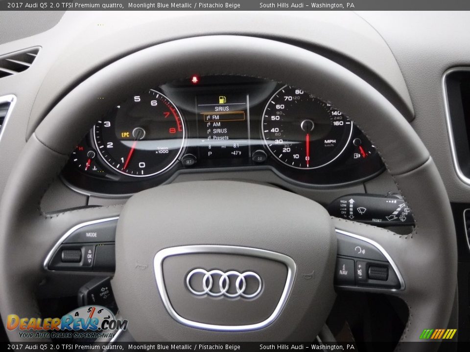 2017 Audi Q5 2.0 TFSI Premium quattro Moonlight Blue Metallic / Pistachio Beige Photo #29