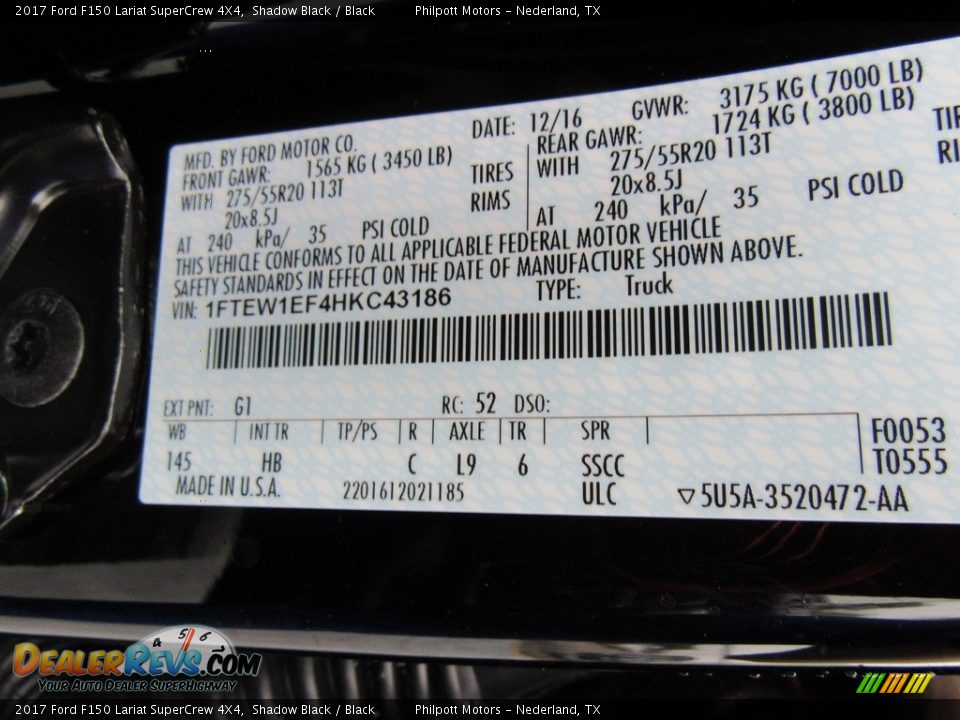2017 Ford F150 Lariat SuperCrew 4X4 Shadow Black / Black Photo #36