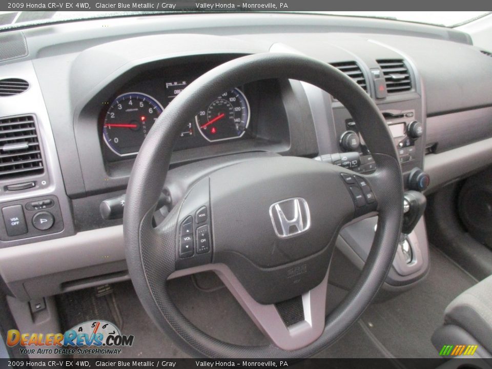 2009 Honda CR-V EX 4WD Glacier Blue Metallic / Gray Photo #14