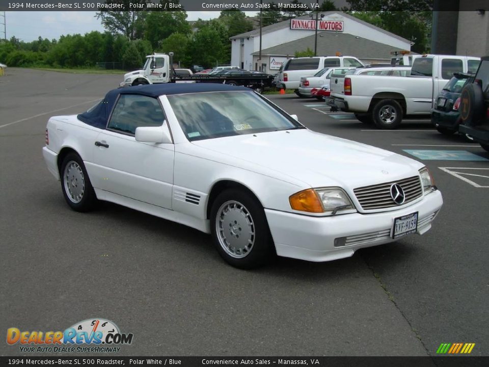 1994 Mercedes-Benz SL 500 Roadster Polar White / Blue Photo #2