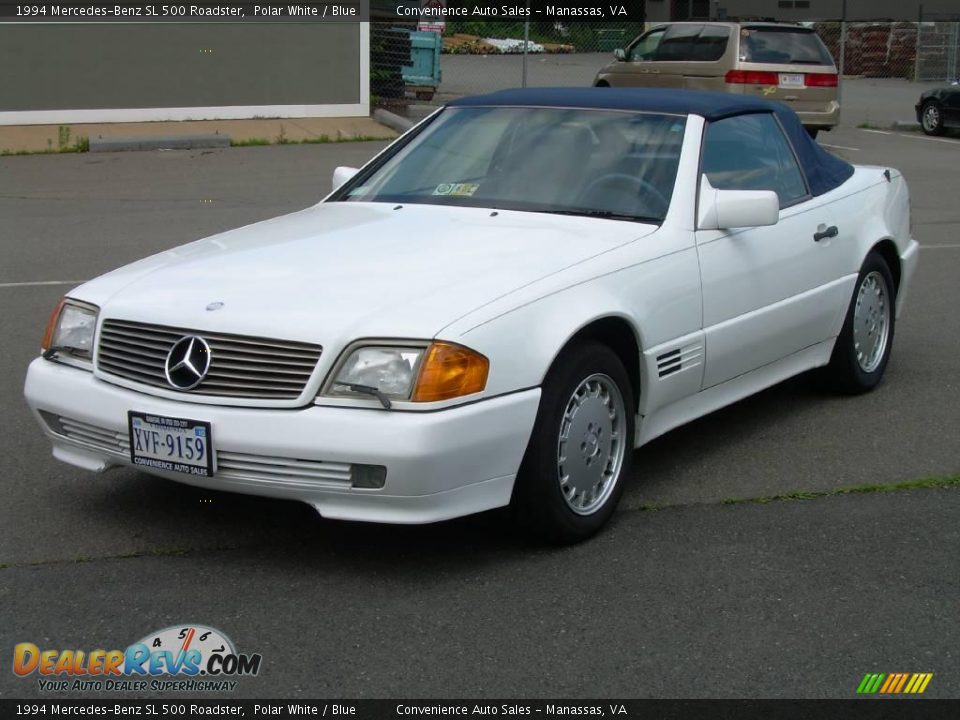 1994 Mercedes-Benz SL 500 Roadster Polar White / Blue Photo #4