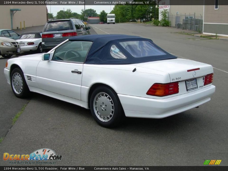 1994 Mercedes-Benz SL 500 Roadster Polar White / Blue Photo #6