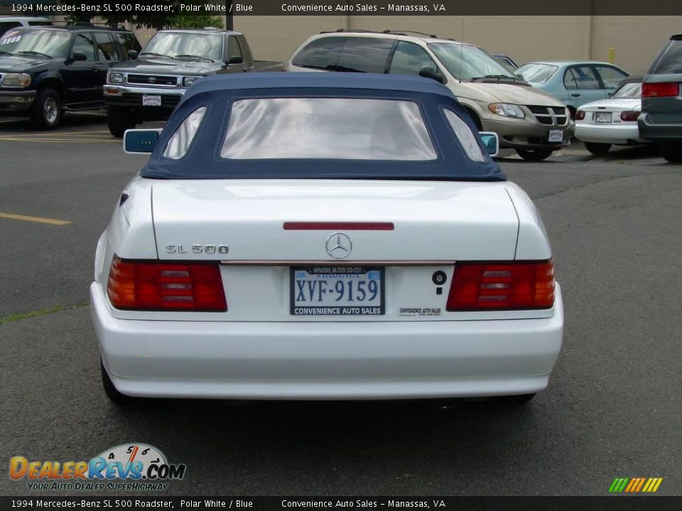 1994 Mercedes-Benz SL 500 Roadster Polar White / Blue Photo #7