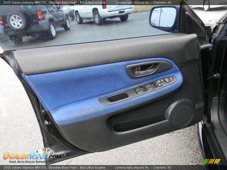 2005 Subaru Impreza WRX STi Obsidian Black Pearl / Black/Blue Ecsaine Photo #18