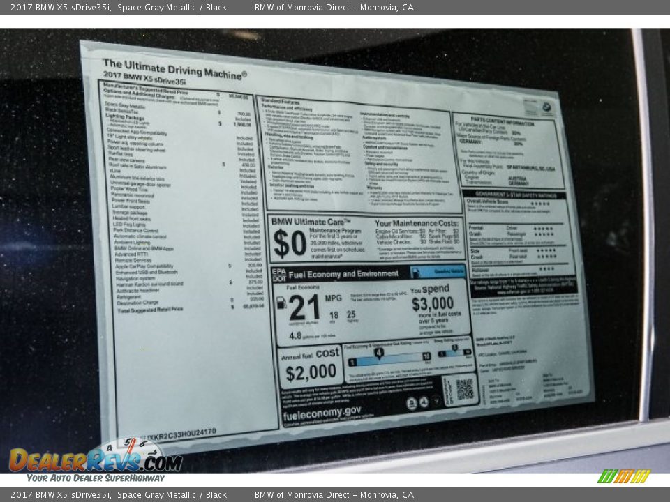 2017 BMW X5 sDrive35i Space Gray Metallic / Black Photo #10