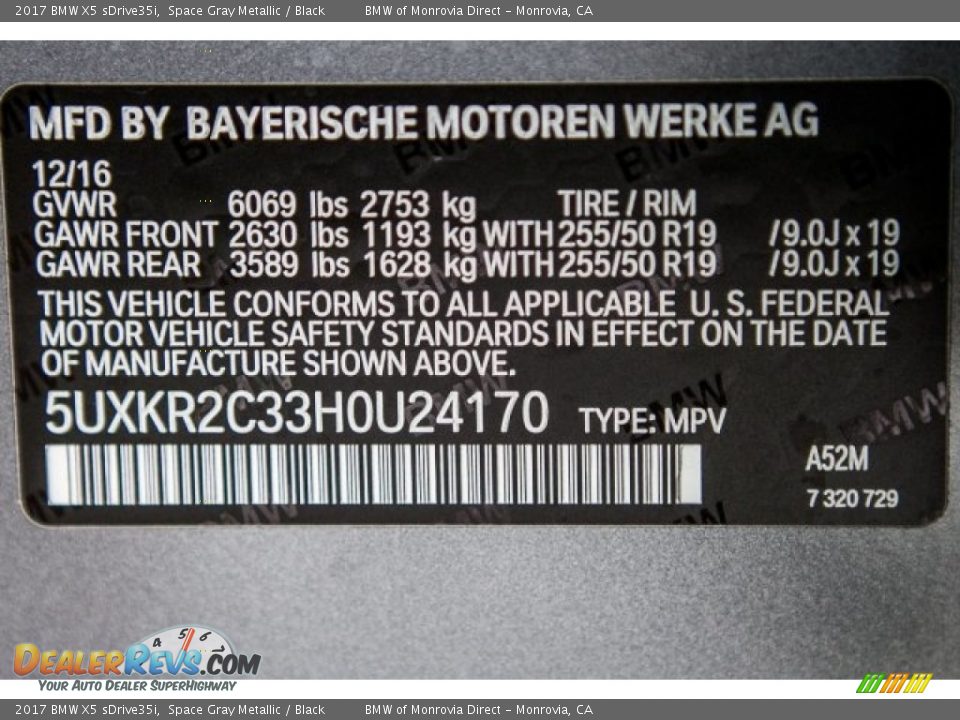 2017 BMW X5 sDrive35i Space Gray Metallic / Black Photo #11