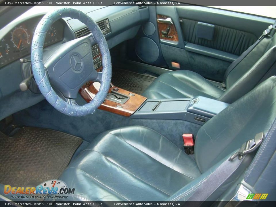 1994 Mercedes-Benz SL 500 Roadster Polar White / Blue Photo #14
