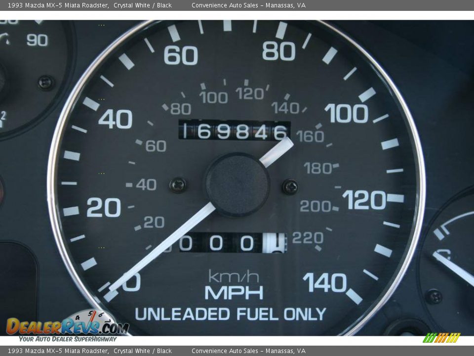 1993 Mazda MX-5 Miata Roadster Crystal White / Black Photo #8