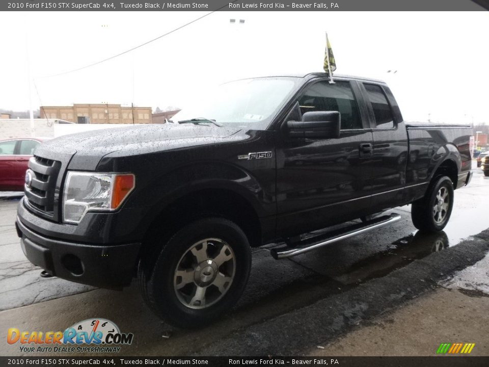 2010 Ford F150 STX SuperCab 4x4 Tuxedo Black / Medium Stone Photo #7