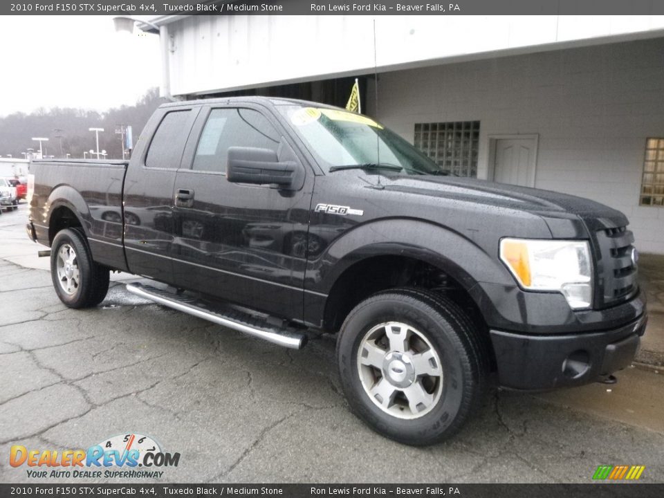 2010 Ford F150 STX SuperCab 4x4 Tuxedo Black / Medium Stone Photo #9