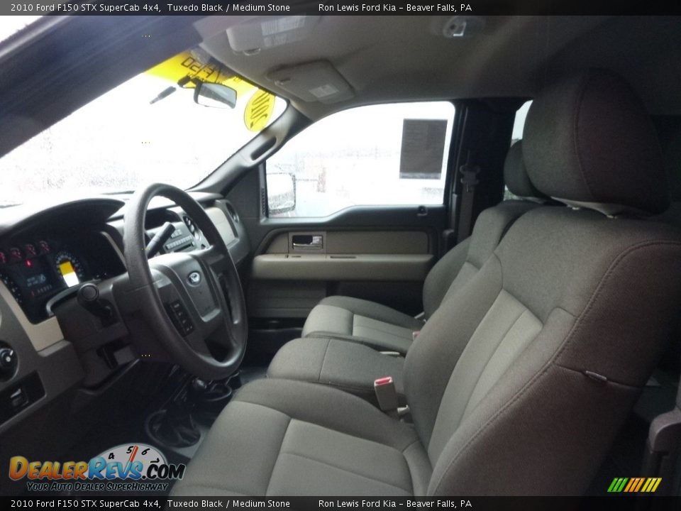 2010 Ford F150 STX SuperCab 4x4 Tuxedo Black / Medium Stone Photo #11