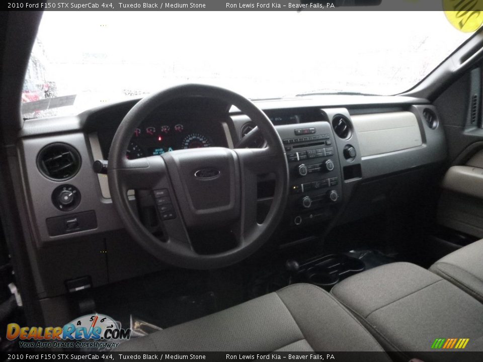 2010 Ford F150 STX SuperCab 4x4 Tuxedo Black / Medium Stone Photo #13