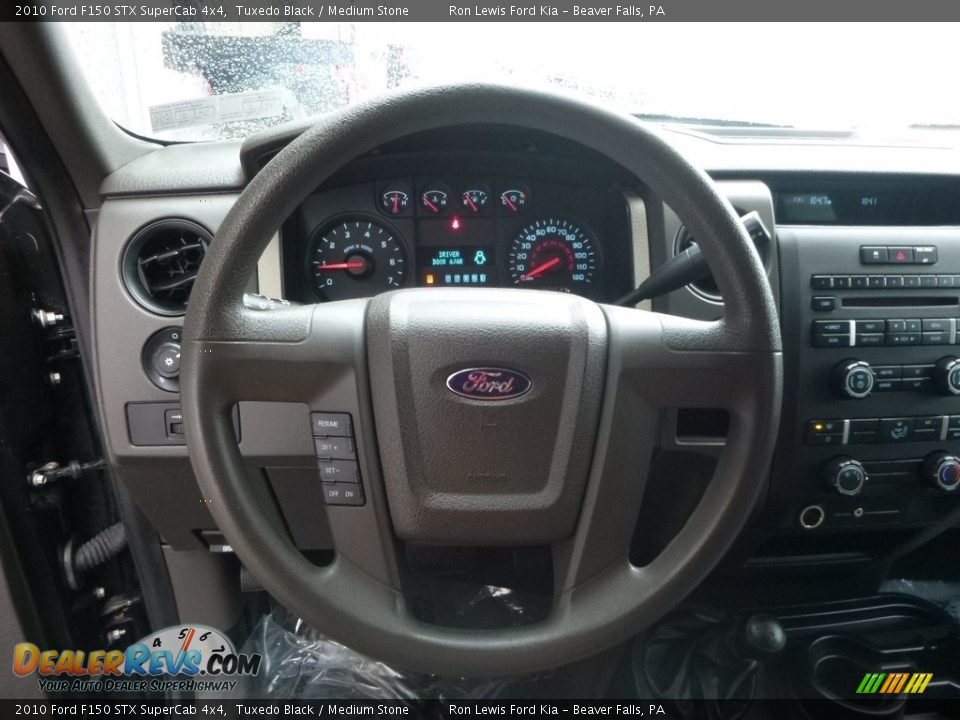 2010 Ford F150 STX SuperCab 4x4 Tuxedo Black / Medium Stone Photo #16
