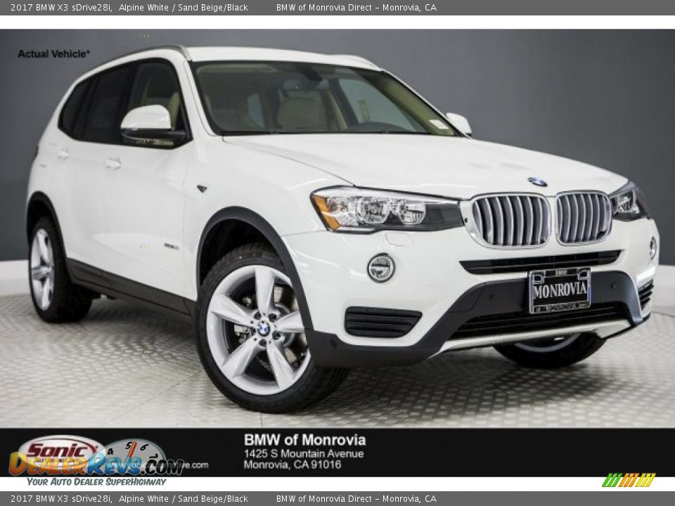 2017 BMW X3 sDrive28i Alpine White / Sand Beige/Black Photo #1