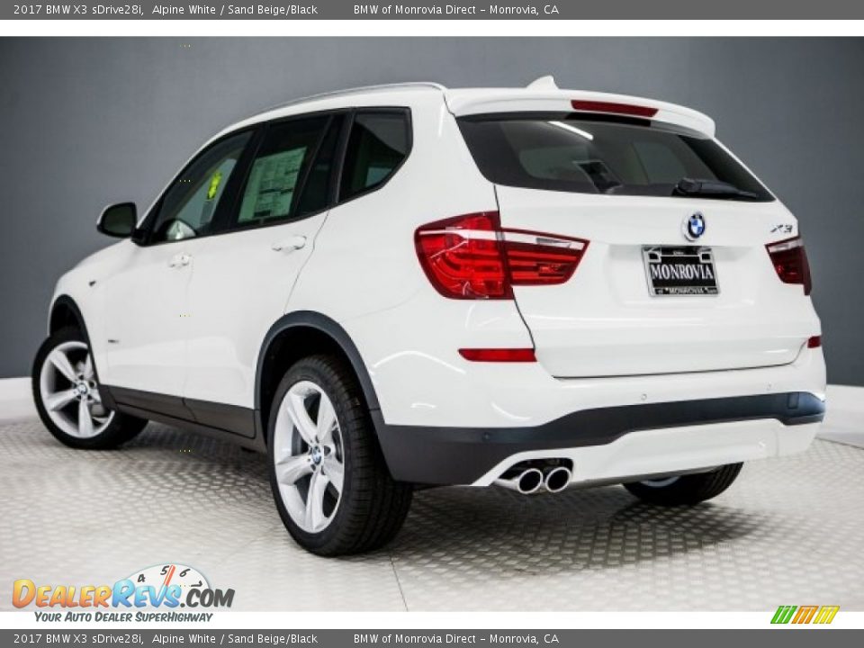 2017 BMW X3 sDrive28i Alpine White / Sand Beige/Black Photo #3