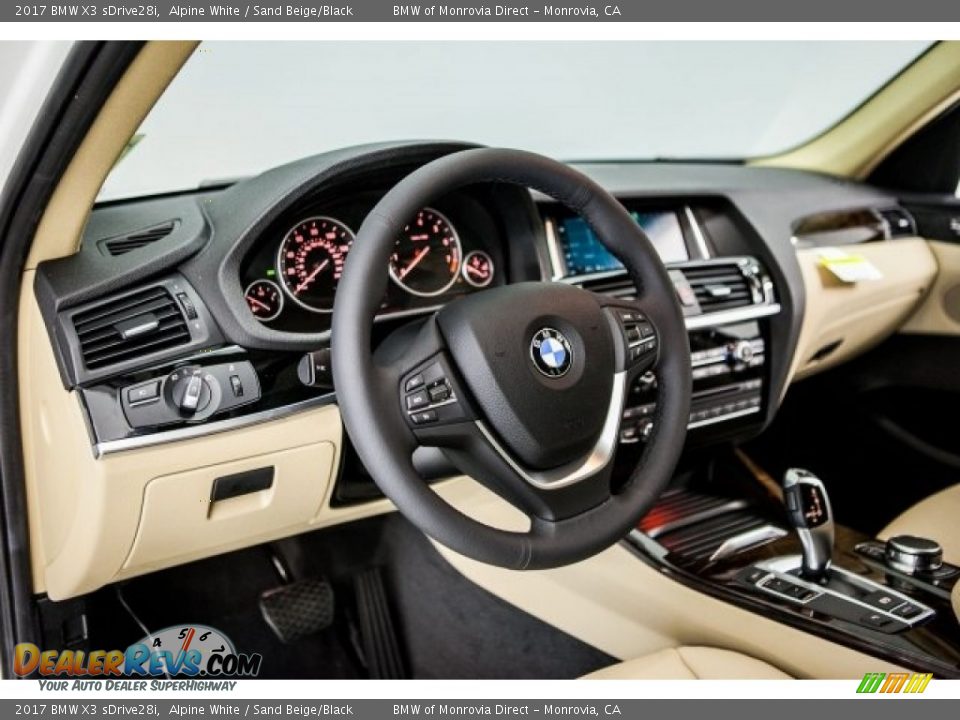 2017 BMW X3 sDrive28i Alpine White / Sand Beige/Black Photo #6